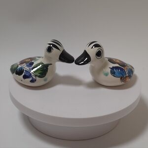 Vintage Tonala Ducks Ceramic Pottery Artist Signed Folk Art Made In Mexico Qty 2